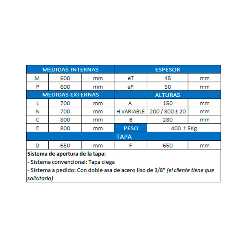 Caja de Registro de Desagüe de Concreto Prefabricado 0.60×0.60 m - Imagen 2