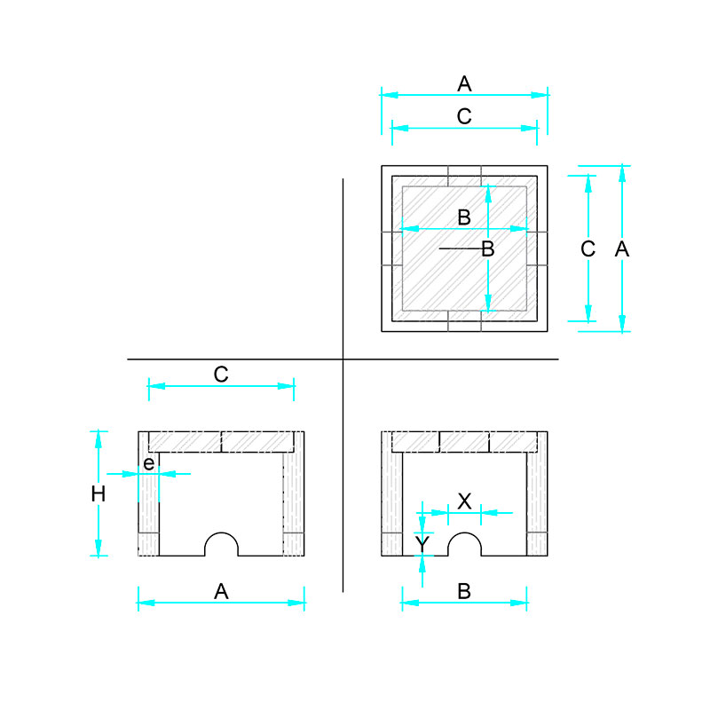Caja Prefabricada de Concreto 0.40 x 0.40 x 0.30M para Pozo a Tierra - Imagen 3